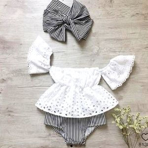 Girls infant & toddler off shoulder striped sizes 3/6m, 12/18m, 18/24m